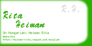 rita heiman business card